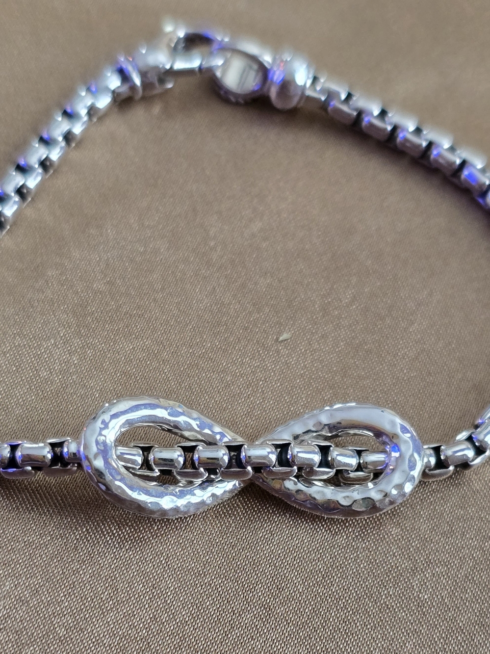 JAI Sterling Silver Infinity Link Bracelet - Silver Tone - Picture 2 of 5